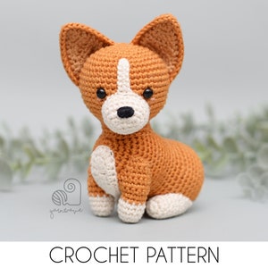 CROCHET PATTERN Corrie the Corgi crochet amigurumi stuffed dog puppy plush toy / Handmade gift