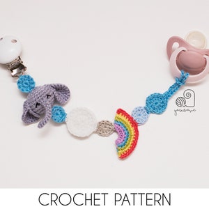 Chupetero Personalizado y Mordedor Crochet Iris 