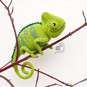 CROCHET PATTERN Carl the Chameleon crochet amigurumi stuffed animal plush toy / Handmade gift image 4