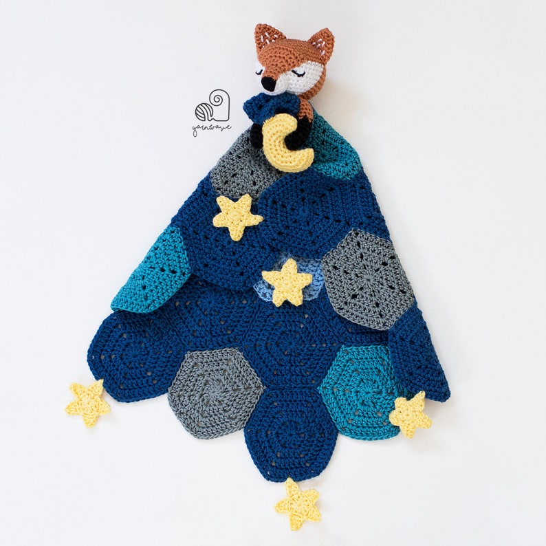 CROCHET PATTERN Lucy the Fox crochet amigurumi fox lovey security comfort blanket / Handmade baby shower newborn gift image 2