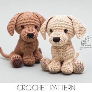 CROCHET PATTERN Loki the Labrador puppy crochet amigurumi stuffed dog plush toy / Handmade gift