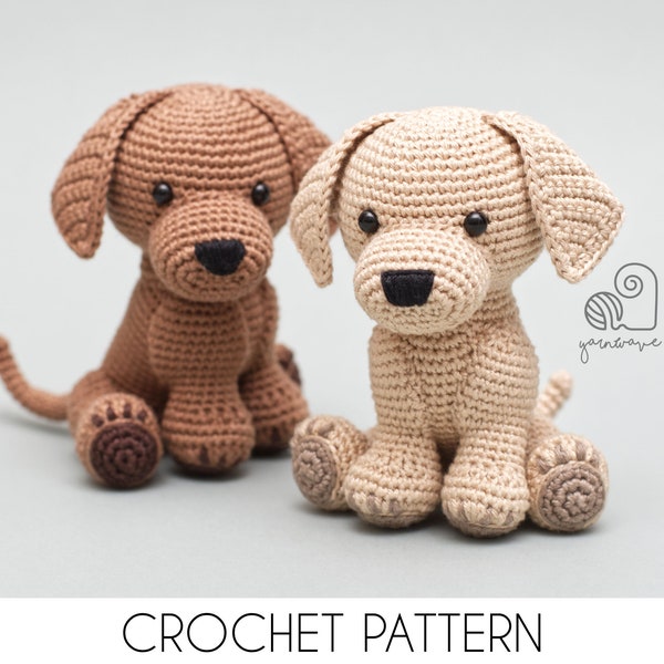 CROCHET PATTERN Loki the Labrador puppy crochet amigurumi stuffed dog plush toy / Handmade gift