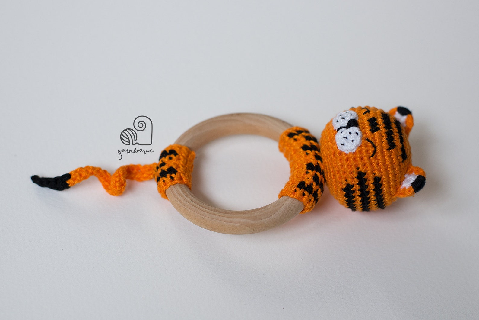 CROCHET PATTERN Timmy the Tiger Crochet Amigurumi Rattle Teether Ring ...