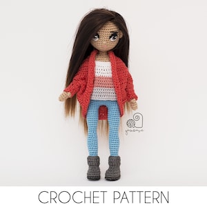 CROCHET PATTERN Doll Ava crochet amigurumi girl doll stuffed plush toy / Handmade gift