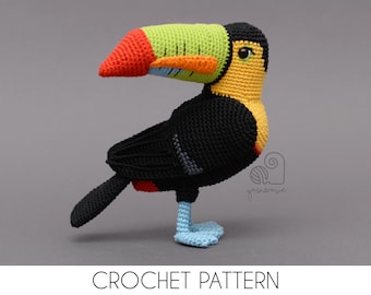 CROCHET PATTERN Tutu the Toucan crochet amigurumi stuffed animal bird plush toy