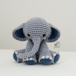 CROCHET PATTERN Joe the Elephant crochet amigurumi stuffed safari animal plush toy / Handmade gift image 3