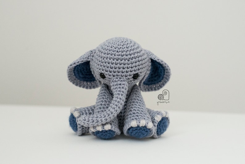 CROCHET PATTERN Joe the Elephant crochet amigurumi stuffed safari animal plush toy / Handmade gift image 3