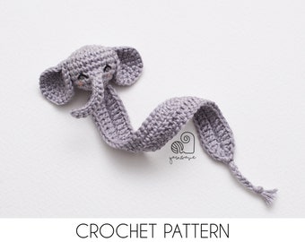 CROCHET PATTERN Elephant Bookmark crochet amigurumi bookmark / Handmade gift for book lovers