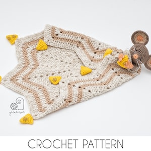 CROCHET PATTERN Max the Mouse crochet amigurumi lovey security comfort blanket / Handmade baby shower newborn gift