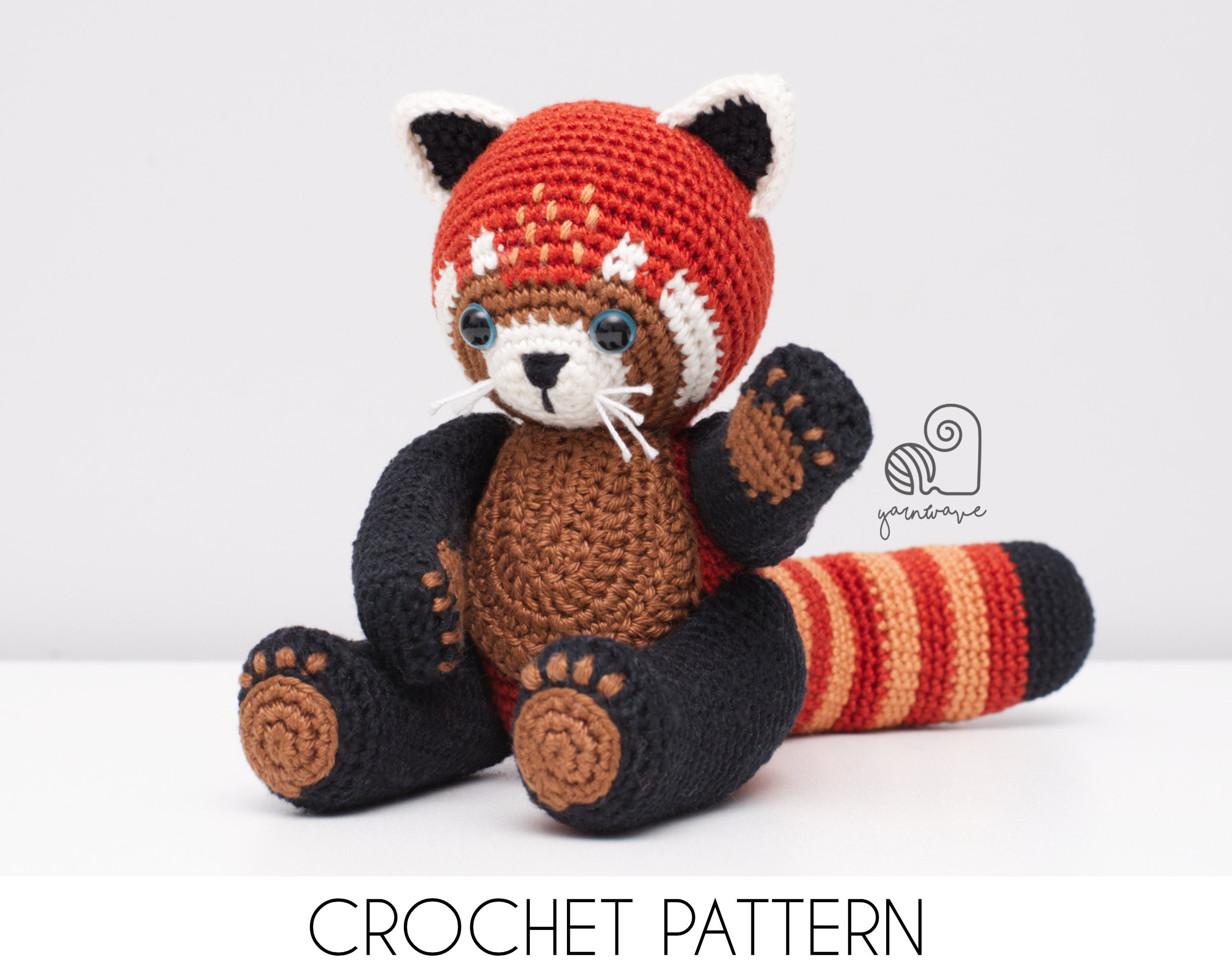 CROCHET PATTERN Ronnie the Red Panda Crochet Amigurumi Sitting - Etsy UK