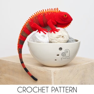 CROCHET PATTERN Igee the Red Iguana crochet amigurumi stuffed animal plush toy / Handmade gift