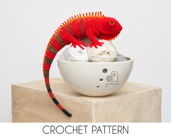 CROCHET PATTERN Igee the Red Iguana crochet amigurumi stuffed animal plush toy / Handmade gift