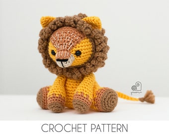 CROCHET PATTERN Leo the Lion crochet amigurumi stuffed safari animal plush toy / Handmade gift