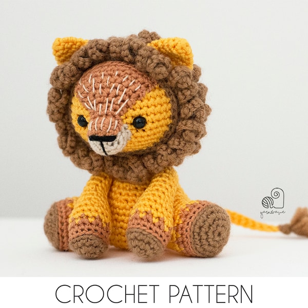 CROCHET PATTERN Leo the Lion crochet amigurumi stuffed safari animal plush toy / Handmade gift