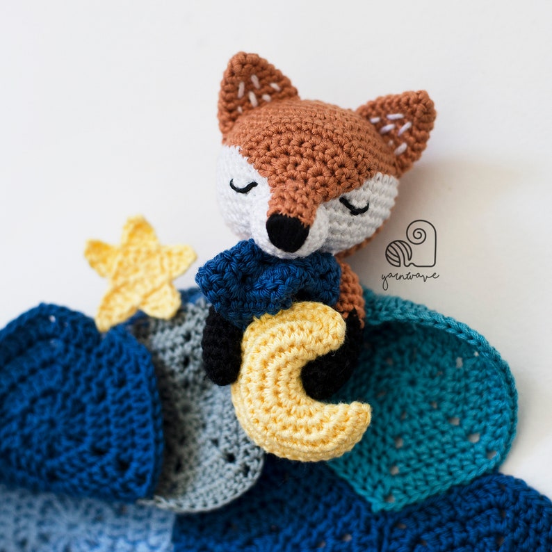 CROCHET PATTERN Lucy the Fox crochet amigurumi fox lovey security comfort blanket / Handmade baby shower newborn gift image 4