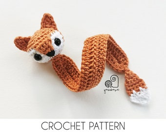 CROCHET PATTERN Simple Fox Bookmark crochet amigurumi bookmark / Handmade gift for book lovers