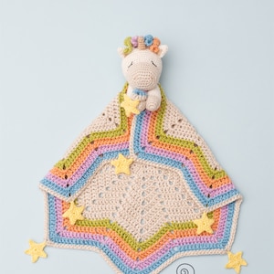 CROCHET PATTERN Celeste the Unicorn crochet amigurumi lovey security comfort blanket / Handmade baby shower newborn gift image 5
