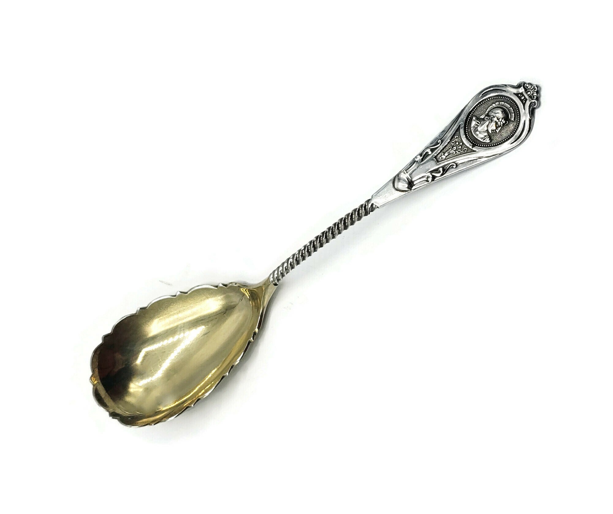 Albert Coles Medallion Coin Silver 8 1/2 Serving Spoon - Etsy