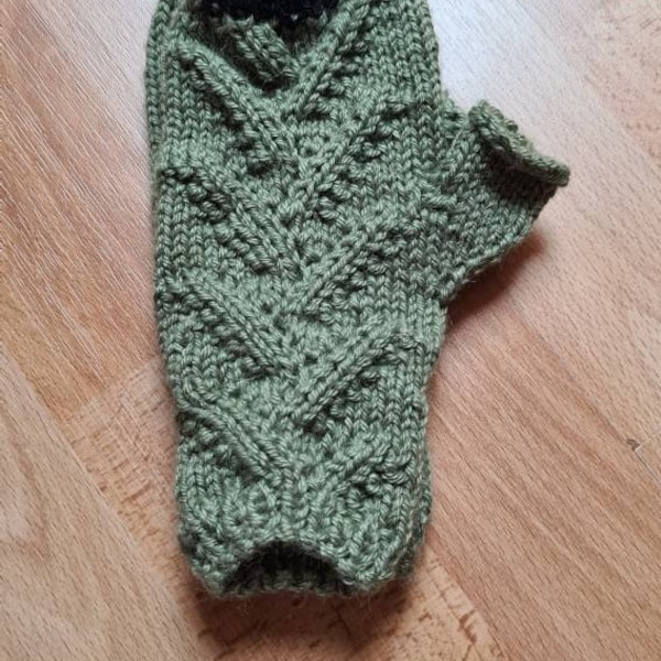 Mitaines en laine tricoté main