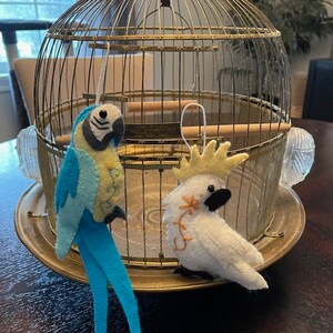 Hand sewn Tropical Felt Parrot - Bird lovers gift- Felt pet parrot- Bird decoration