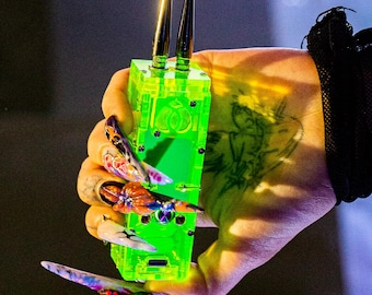 Plasma Feuerzeug Powerbank - Cyberpunk Tragbare Schlüsselbund Magnet Cosplay Techno Festival Zahnrad Typ C Jakobs Leiter USB Spielen Kink Estim