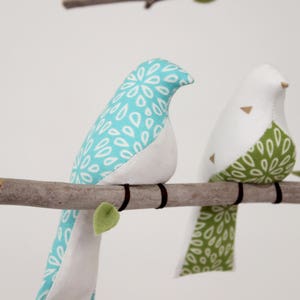 Custom Bird Mobile Choose your colors Baby Crib Mobile Bird Nursery Decor Birds on a Branch Mobile image 8