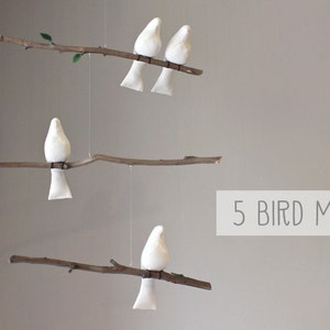 Custom Bird Mobile Choose your colors Baby Crib Mobile Bird Nursery Decor Birds on a Branch Mobile image 5