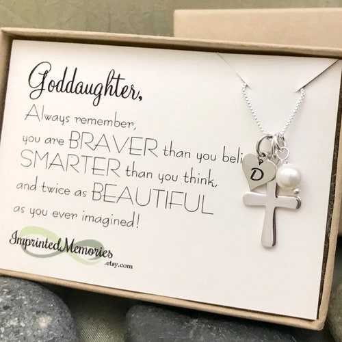GODdaughter Gift - First Communion Gift for Goddaughter Baptism Gift Confirmation Necklace Goddaughter Jewelry Religious Cross Necklace