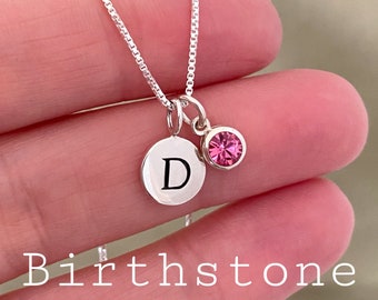 Tiny Personalized Birthstone Necklace Gift for Girls - Gift for Any Age or Occasion - Birthday Gift Daughter Niece Granddaughter Young Girl