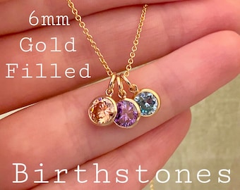 Gorgeous 6mm 14kt Gold Filled Birthstone Necklace - Personalized Gift for Mom - Gift for Wife from Kids Children's Birthstones New Baby