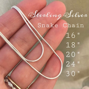 925 Sterling Silver Snake Chain - Super Durable - Pick 16" 18" 20" 24" or 30" - Everyday Necklace Thick Silver Chain 1.2mm