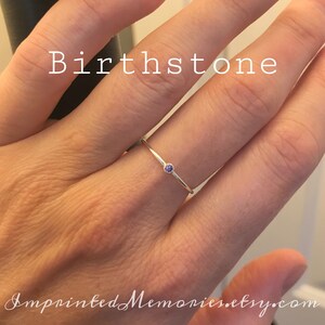 TINY Silver or Gold or Rose Gold Stackable Birthstone Ring 2mm Gold Filled or Sterling Silver Baby Miscarriage Gift for New Mom Kids image 9