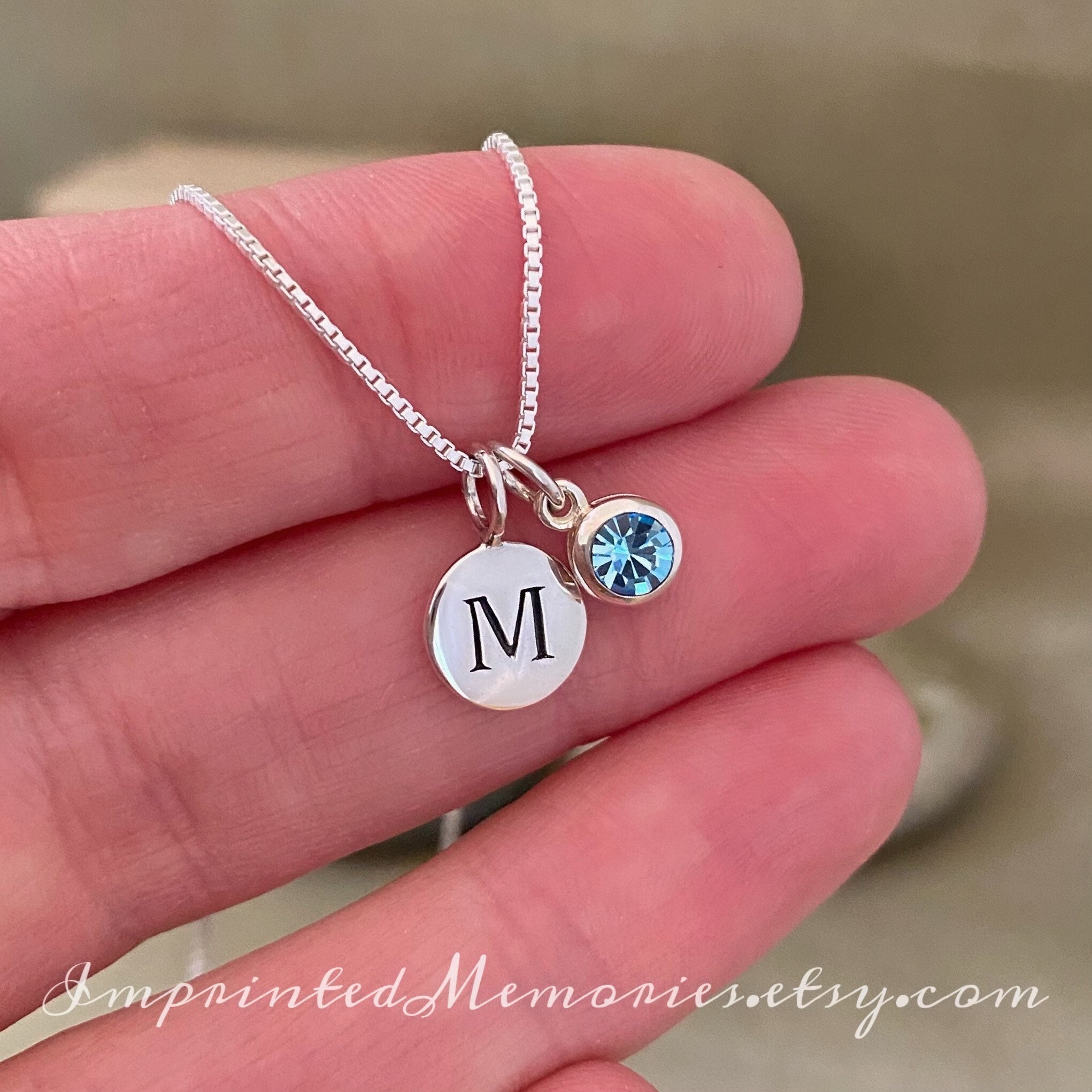 Sereney Initial necklaces for women Personalized Letter necklace with  birthstones for birthday gifts for mom,two multiple charms for  daughter,custom