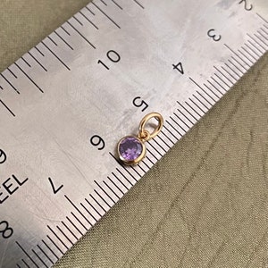 Tiny 4mm 14kt GOLD Filled Highest Quality Birthstone Charm Yellow Gold AAA CZ Closed Jumpring for Necklace Gift Girls Women Mom image 6