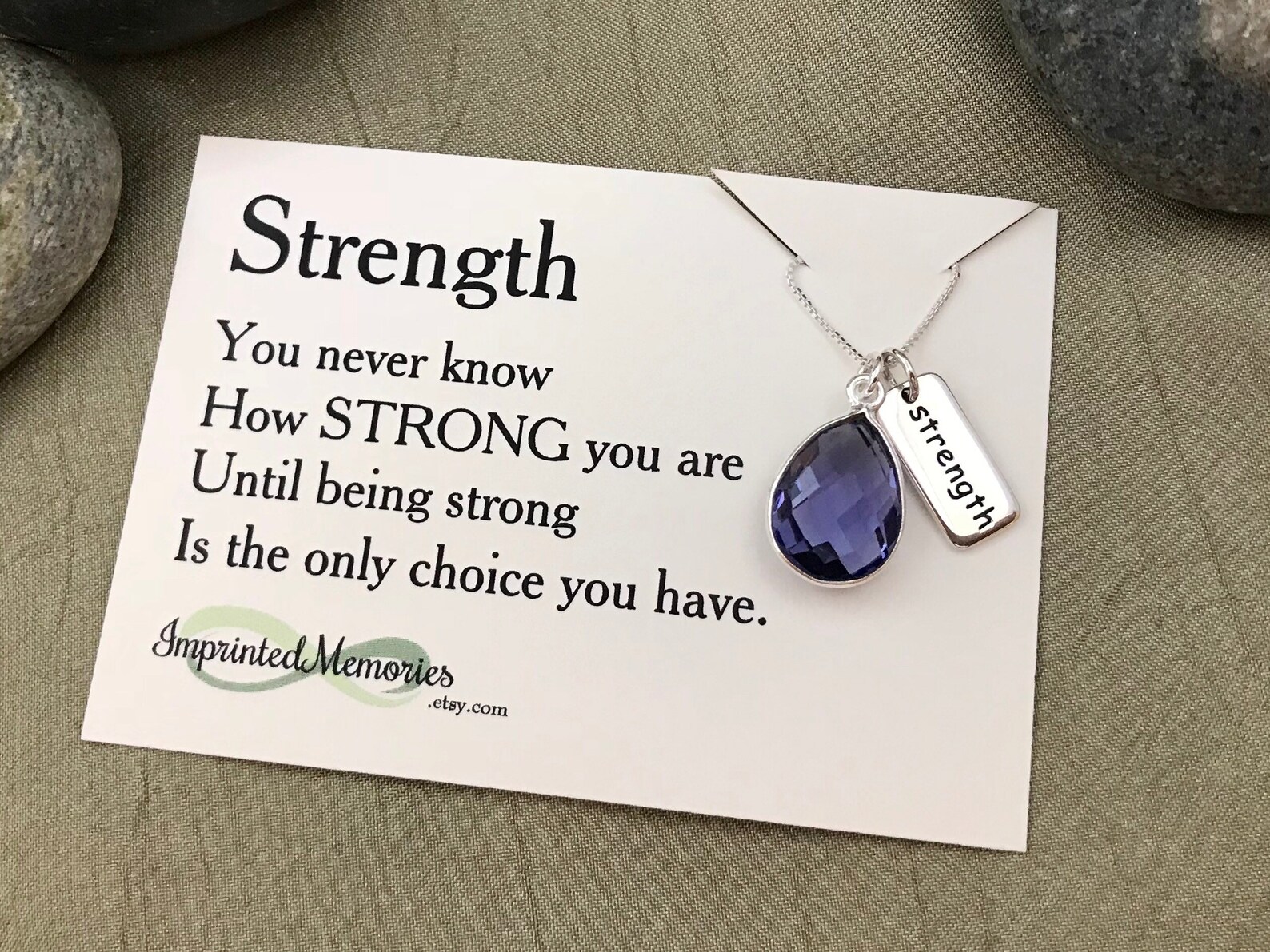 Strength Jewelry Strength Necklace Encouragement Gift Etsy