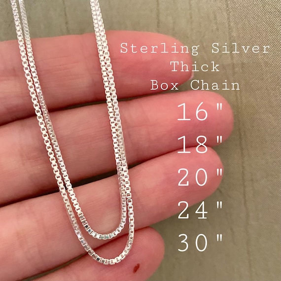 THICKEST Sterling Silver Box Chain Necklace Pick Length 16 18 20