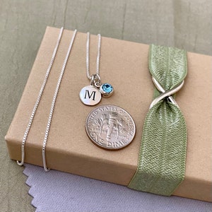TINY Mother's Necklace Sterling Silver Personalized Necklace Gift for Mom For Wife from Baby Birthstone for New Mom Durable Chain image 4
