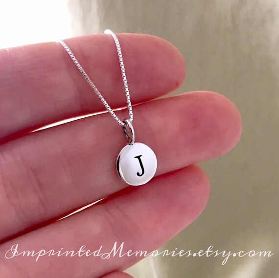 TINY Sterling Silver Letter Charm 