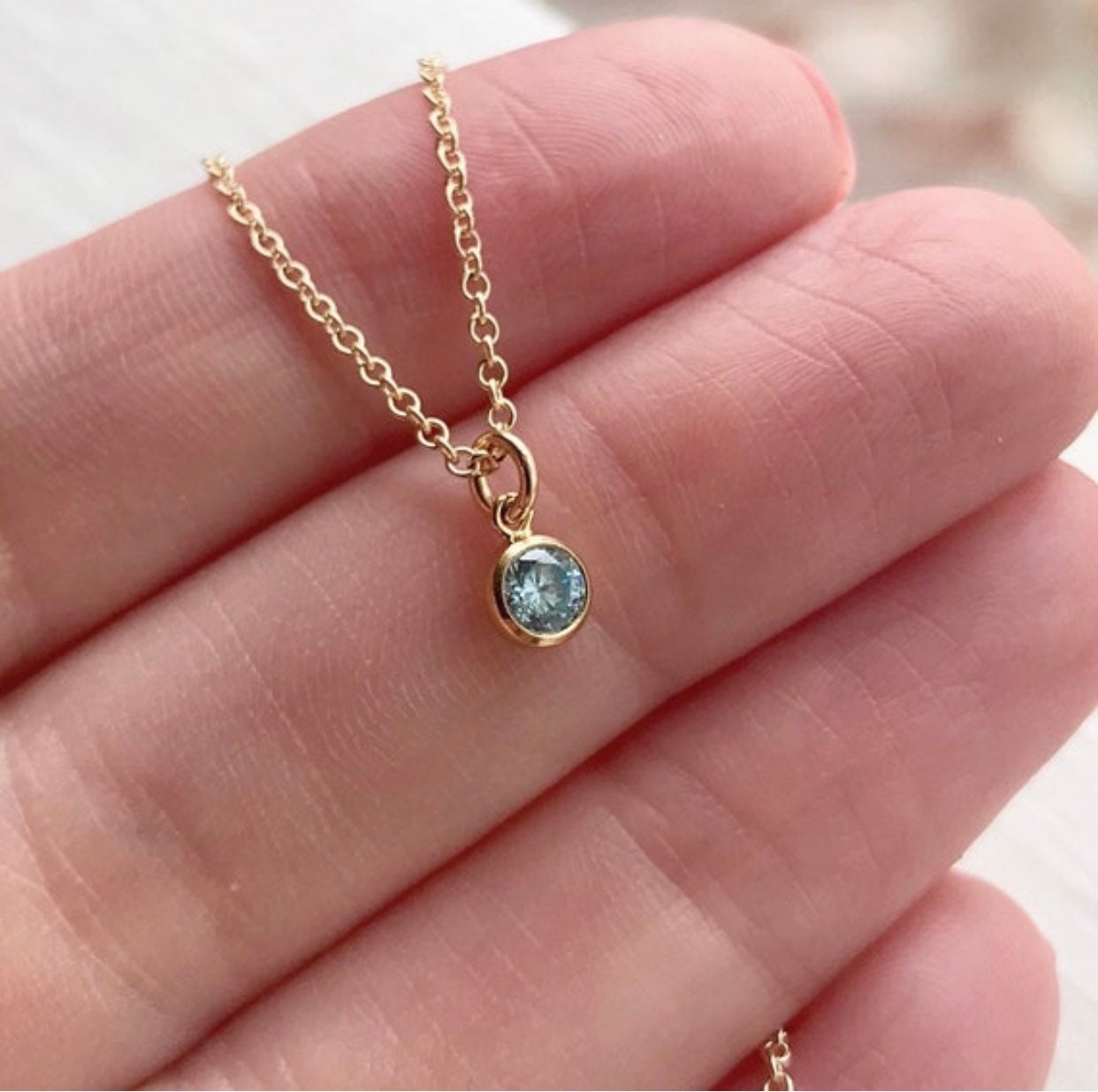 Diamond By The Yard Halskette - 585 Echtgold - Y-Halskette - Bezel
