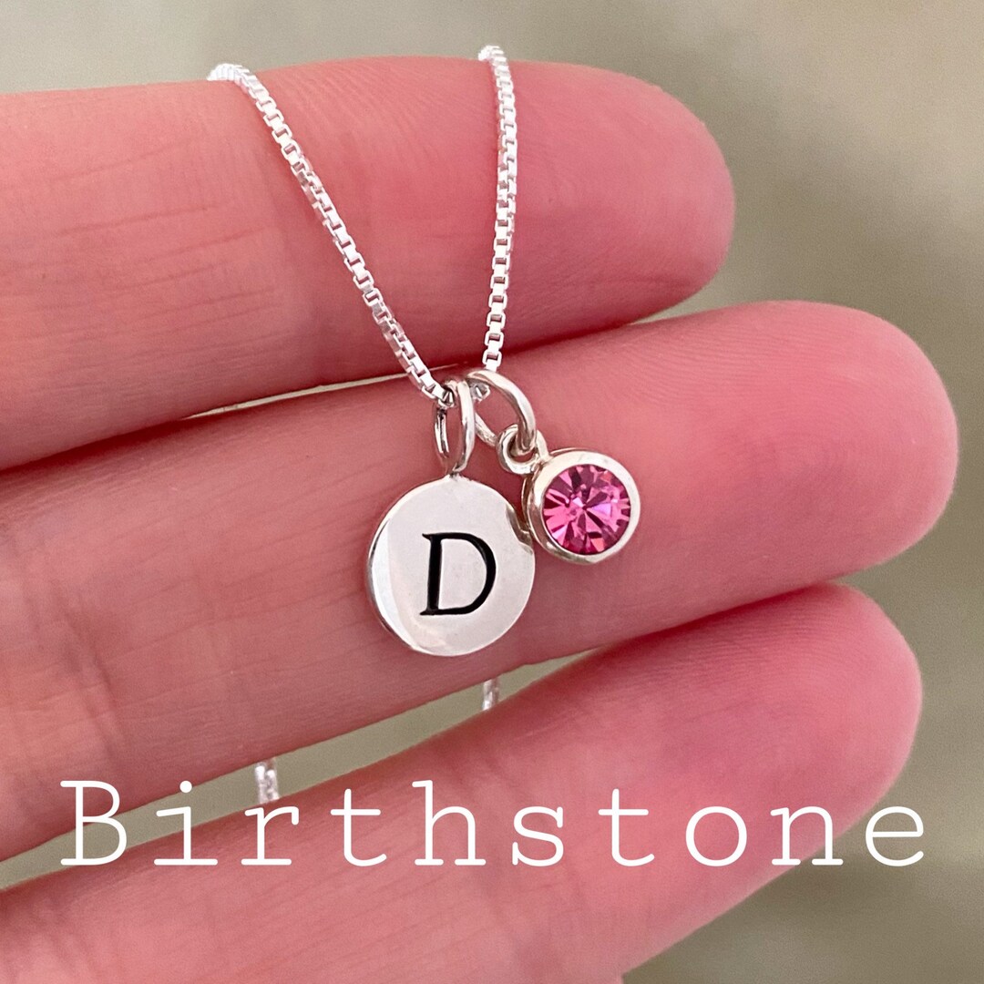 Tiny Personalized Birthstone Necklace Girls Birthstone Jewelry Birthday