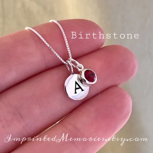 TINY Mother's Necklace Sterling Silver Personalized Necklace Gift for Mom For Wife from Baby Birthstone for New Mom Durable Chain image 5