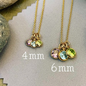 Gorgeous 6mm 14kt Gold Filled Birthstone Necklace Personalized Gift for Mom Gift for Wife from Kids Children's Birthstones New Baby image 9