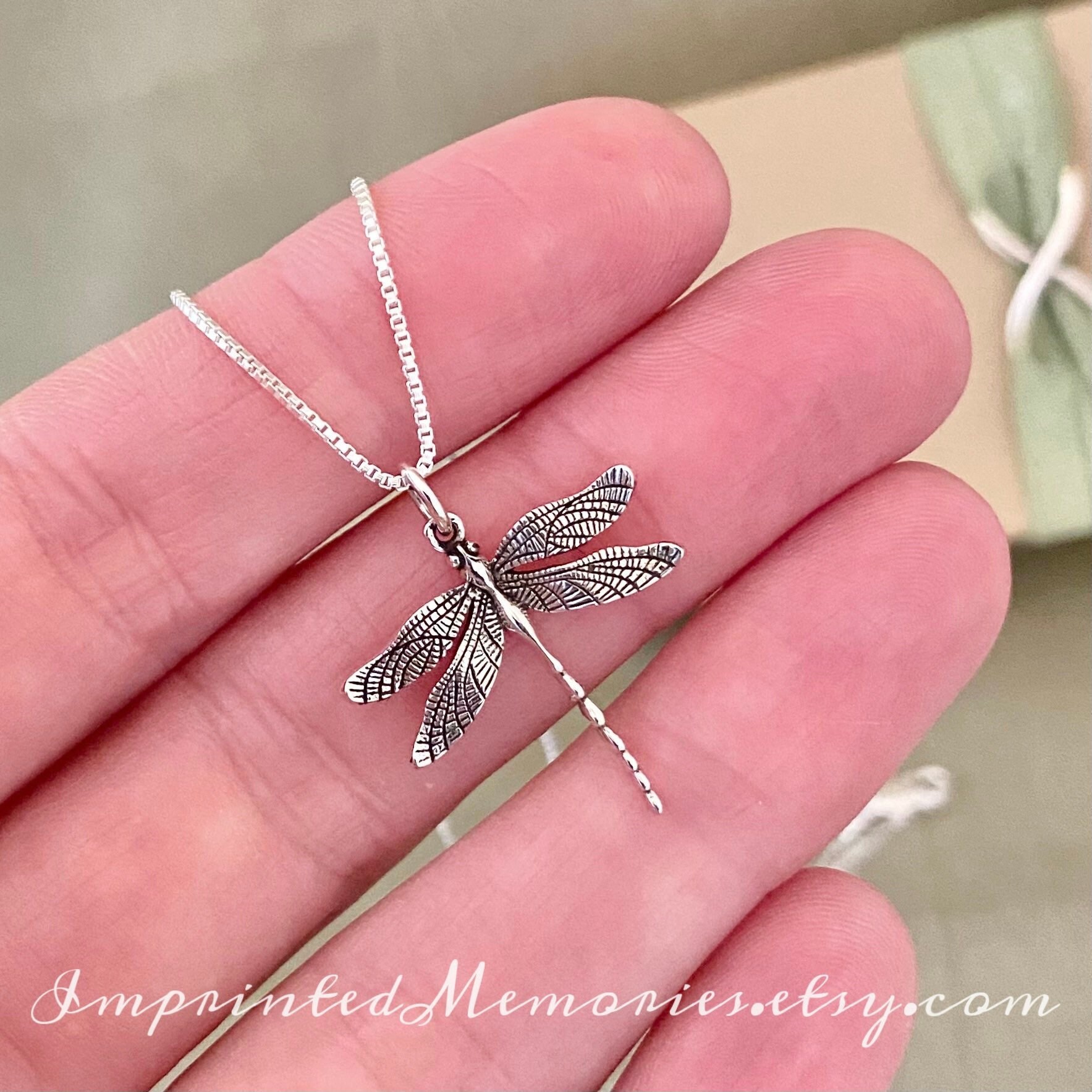 Sterling Silver Dragonfly Necklace Dragonfly Jewelry - Etsy