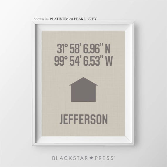 Our First Home Coordinates Print Personalized Housewarming | Etsy