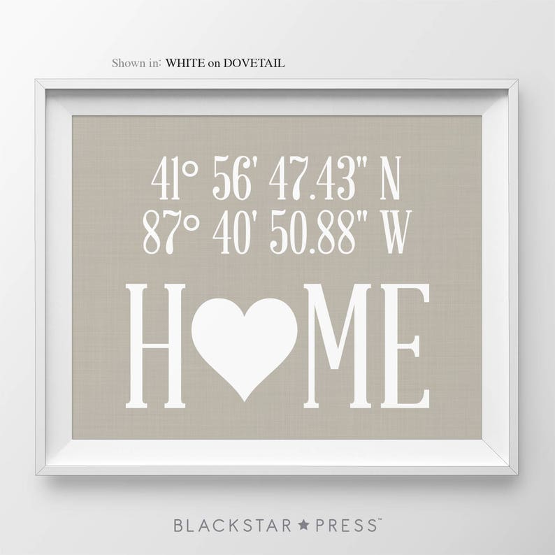 Latitude Wall Art Coordinates Print Housewarming Gift New Home Etsy