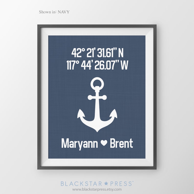 Personalized Navy Gift Nautical Décor Gift for Couple Custom Etsy