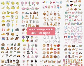 300+ Mini Machine Embroidery Design Mega Bundle | Tiny Coquette Travel Food And Sports Patterns | PES JEF Formats