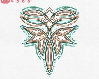 Aztec Boot Stitch Embroidery Design, Geometric Tribal Machine File for Crafting, Instant Download, File for Machine Embroidery