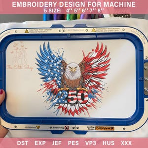 USA 250 Eagle Embroidery | Patriotic Flag Number | Instant Download Pes Dst Jef Vp3