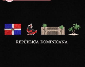 DOMINICA Diseño de Bordado para Máquina, Bandera Dominicana, Bailaora Flamenca, Alcázar de Colónc, Faro a Colón, Punta Cana, Descarga Instantánea
